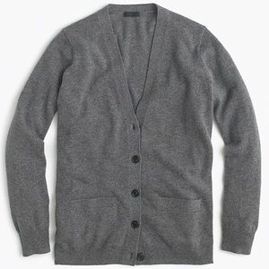 J Crew Gray Cashmere Blend Boyfriend Cardigan S